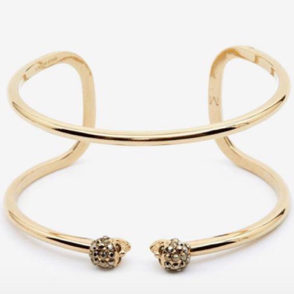 Alexander McQueen Jewelry - Alexander McQueen Twin Skull Double Cuff Bracelet Signed Authentic